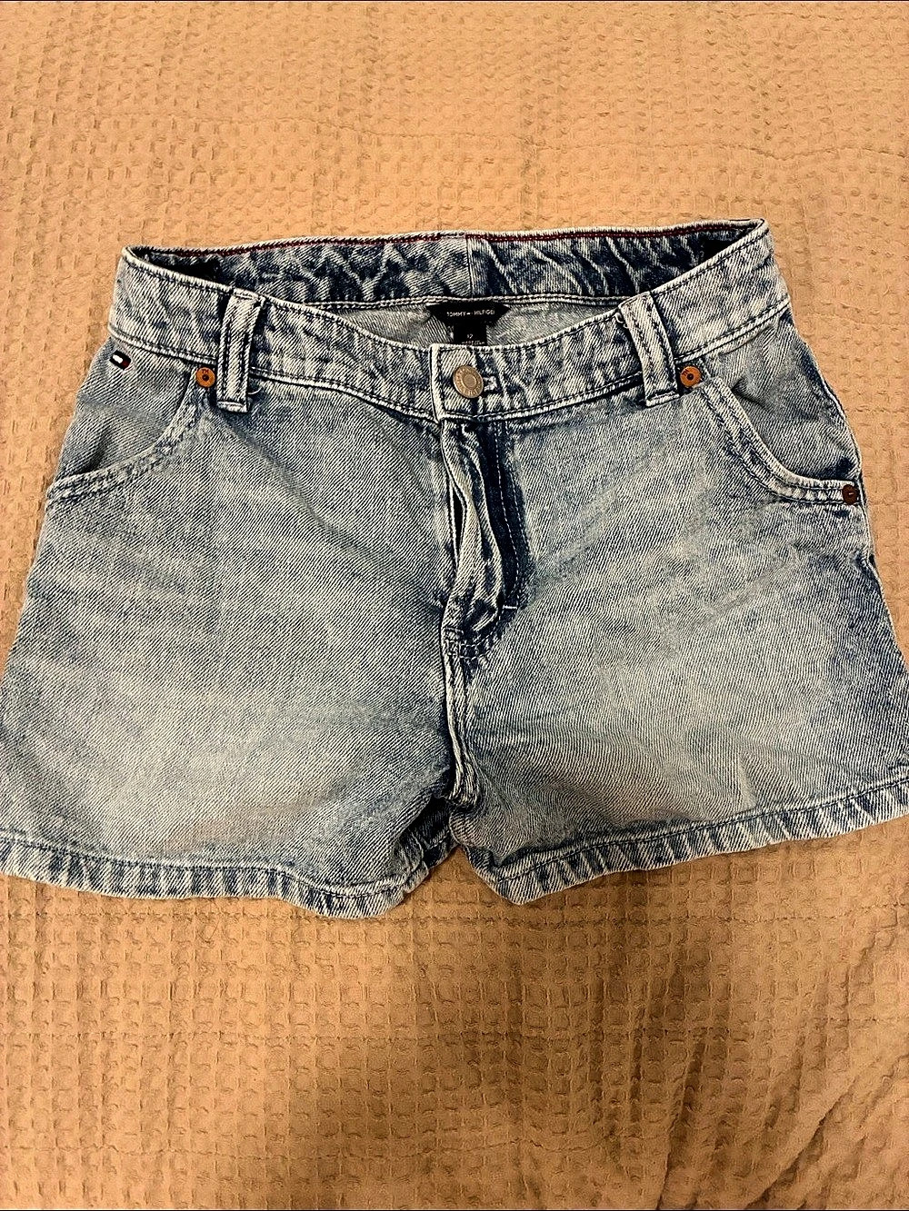 Tommy Hilfiger Acid Wash Denim Shorts Women's Denim Jean Shorts Size 12